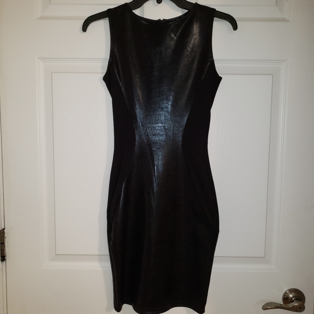 Leather mini dress